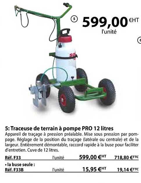 Traceuse De Terrain à Pompe Pro 12 Litres