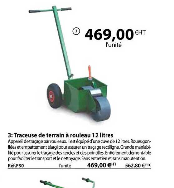 traceuse de terrain à rouleau 12 litres