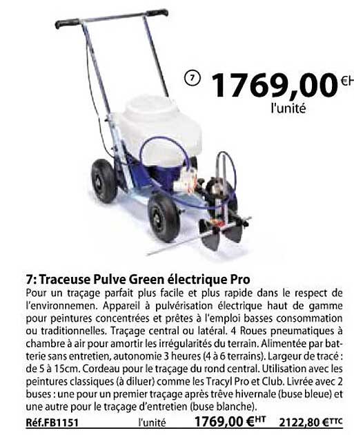 traceuse pulve green électrique pro