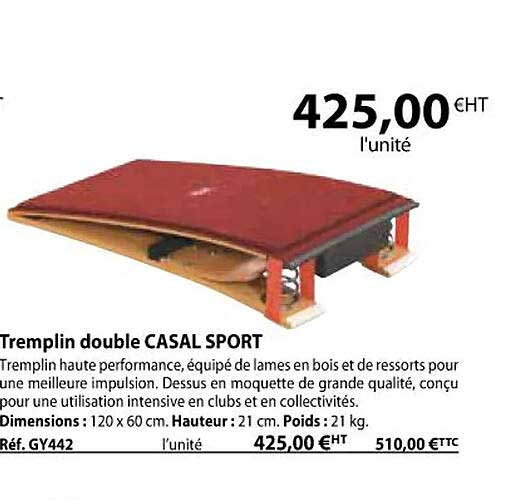 tremplin double casal sport