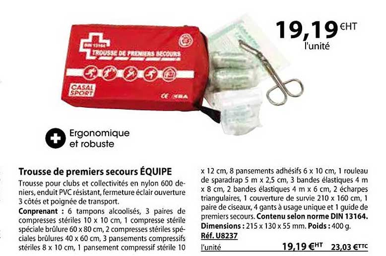 trousse de premiers secours équipe