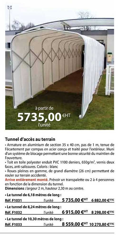 tunnel d'accès au terrain