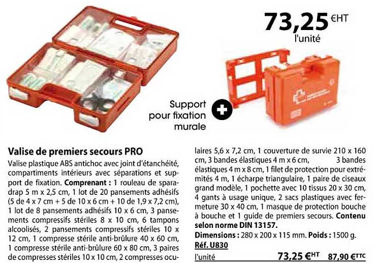 valise de premiers secours pro