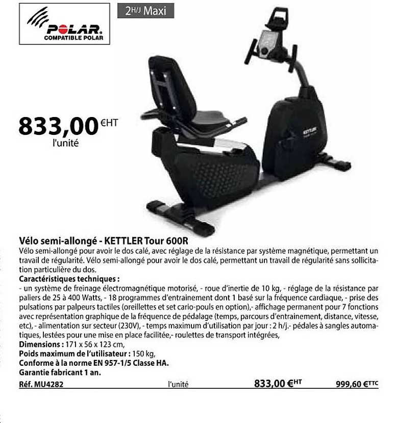 Vélo Semi-allongé - Kettler Tour 600r