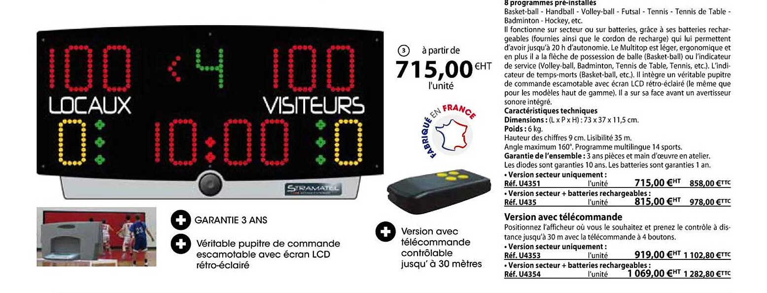 version avec télécommande