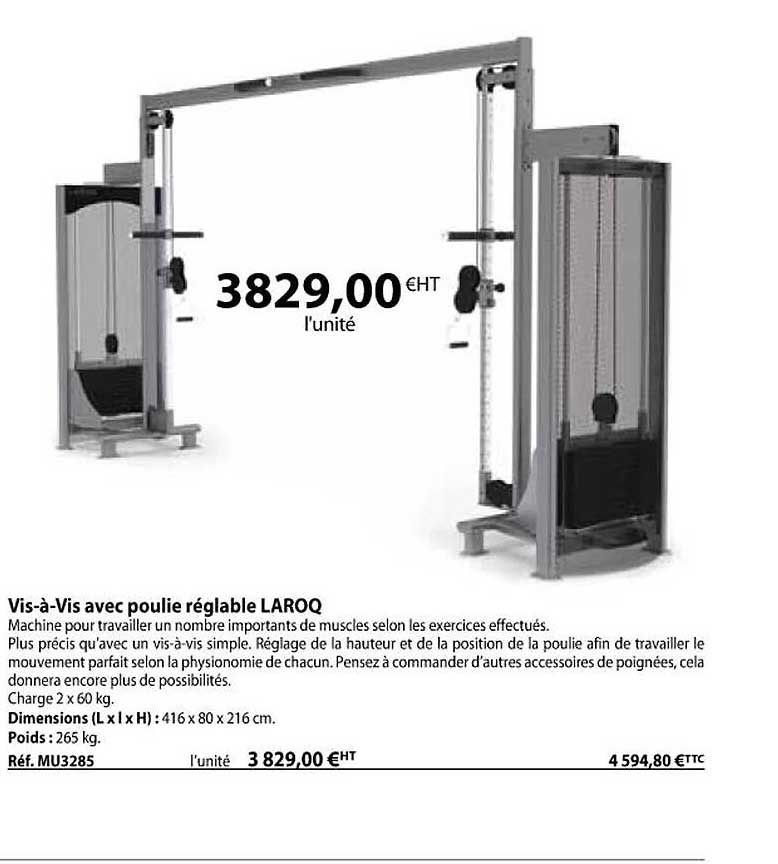 Vis-à-vis Avec Poulie Réglable Laroq