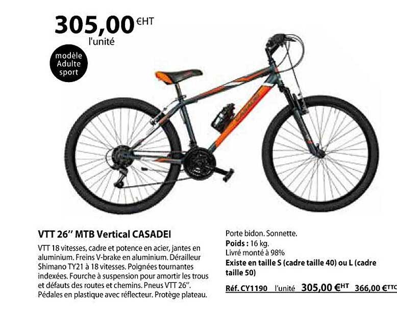 vtt 26" mtb vertical casadei