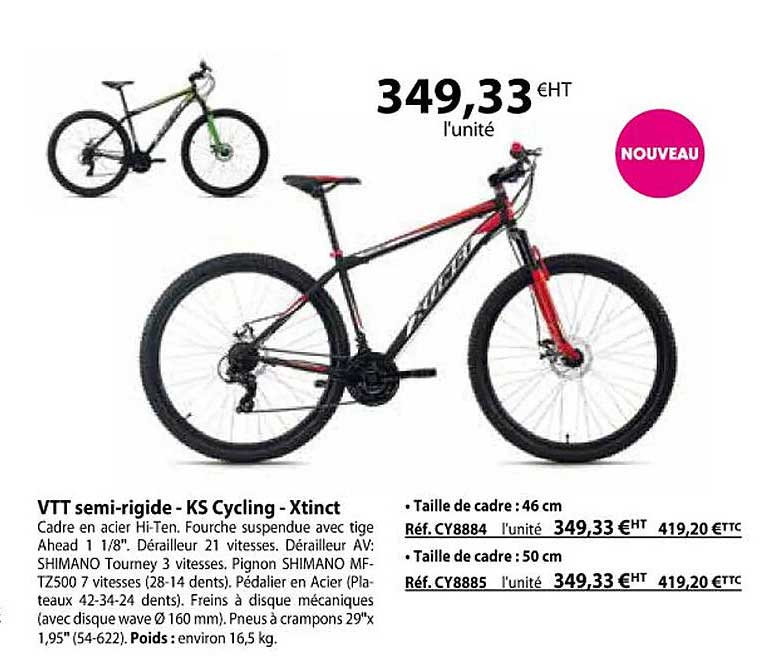 vtt semi-rigide - ks cycling - xtinct