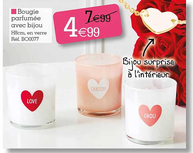 bougie parfumée avec bijou