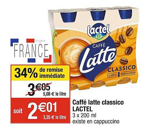 caffé latte classico lactel