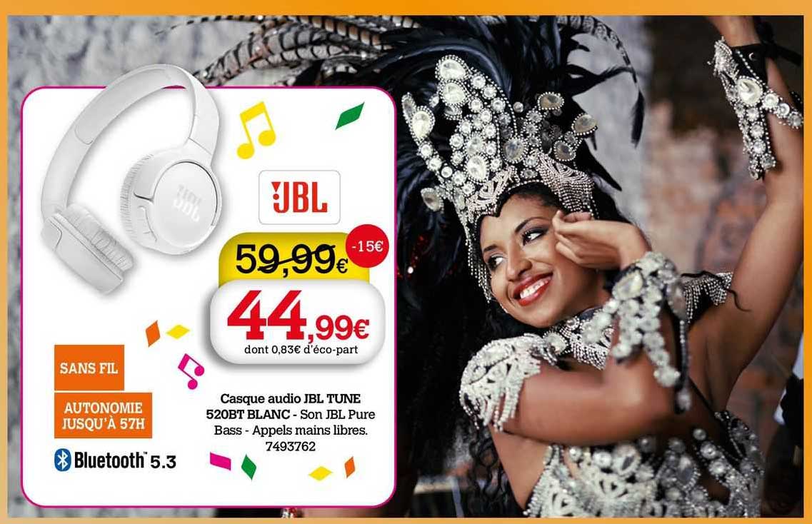 casque audio jbl tune 520bt blanc