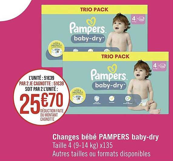 changes bébé pampers baby-dry