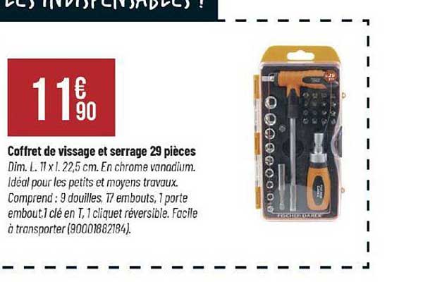 coffret de vissage et serrage 29 pièces