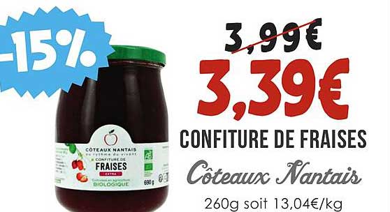 confiture de fraises côteaux nantais