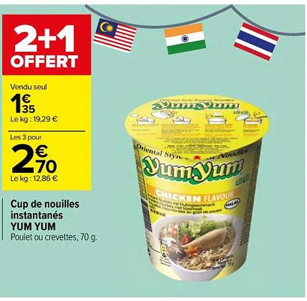 cup de nouilles instantanés yum yum