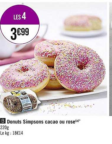 donuts simpsons cacao ou rose