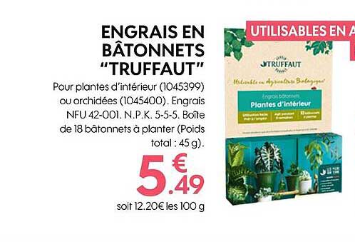 Engrais En Bâtonnets "truffaut"