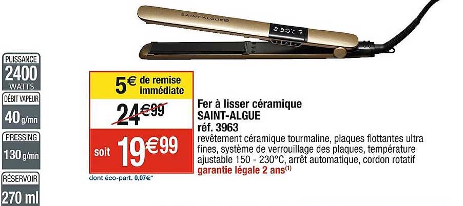 fer à lisser céramique saint-algue 3963