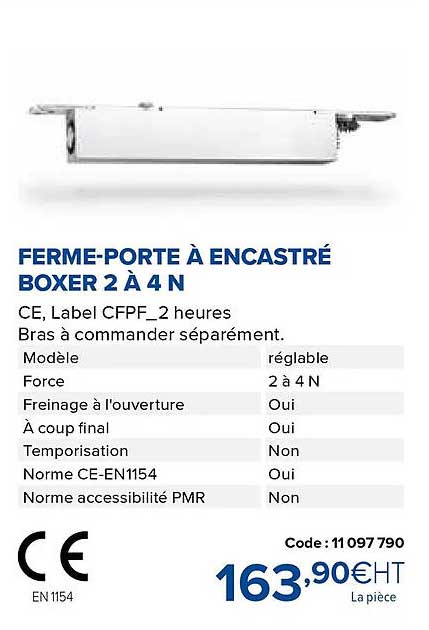 ferme-porte à encastré boxer 2 à 4 n