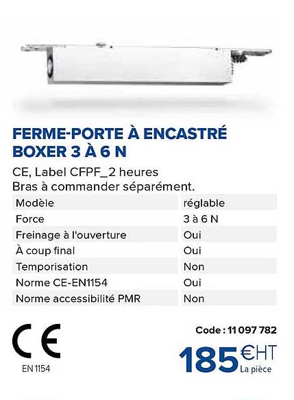 Ferme-porte à Encastrer Boxer 3 à 6 N