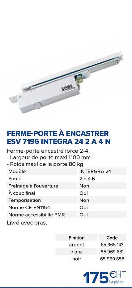 ferme-porte à encastrer esv7196 intégra 24 2 a 4 n