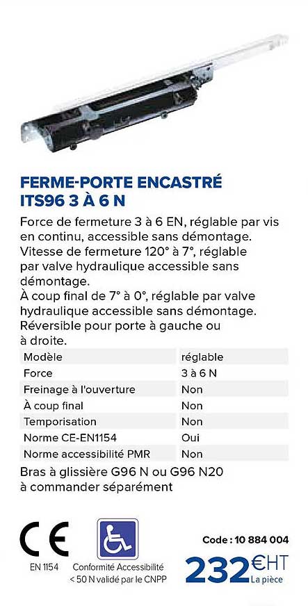 ferme-porte encastré its96 3 à 6 n