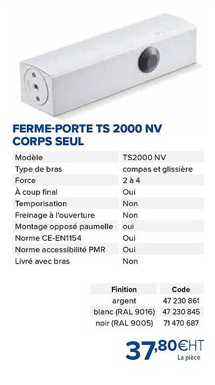 ferme-porte ts 2000 nv corps seul