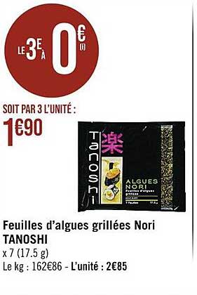 feuilles d'algues grillées nori tanoshi