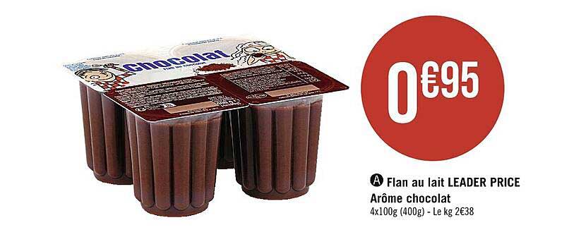 flan au lait leader price arôme chocolat