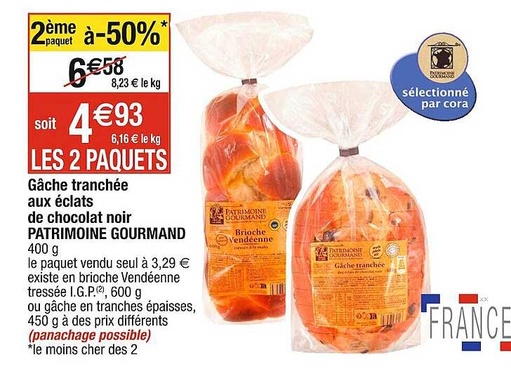 Gâche Tranchée Aux éclats De Chocolat Noir Patrimoine Gourmand