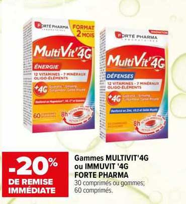 gammes multivit' 4g ou immuvit' 4g forte pharma