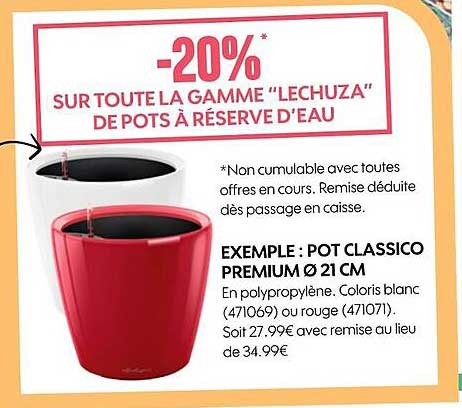 la gamme "lechuza" de pots à réserve d'eau