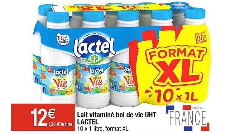 Lait Vitaminé Bol De Vie Uht Lactel