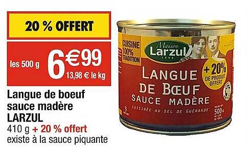 Langue De Bœuf Sauce Madère Larzul