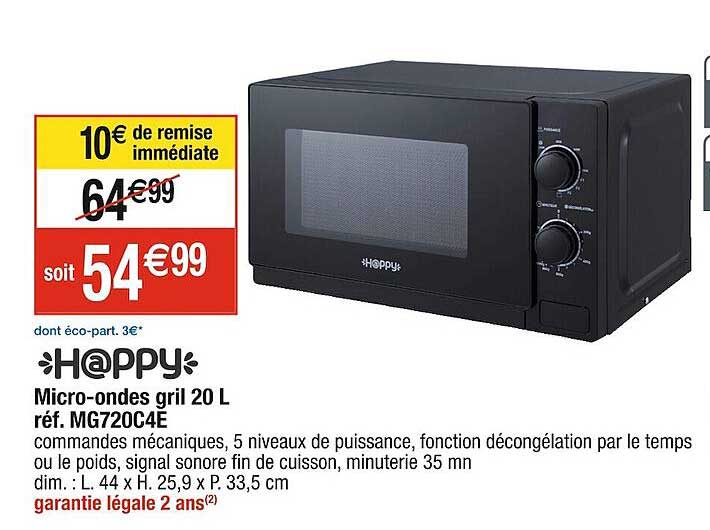 micro-ondes gril 20 l h@ppy