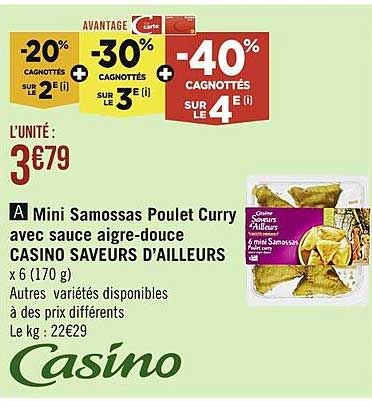 mini samossas poulet curry avec sauce aigre-douce casino saveurs d'ailleurs