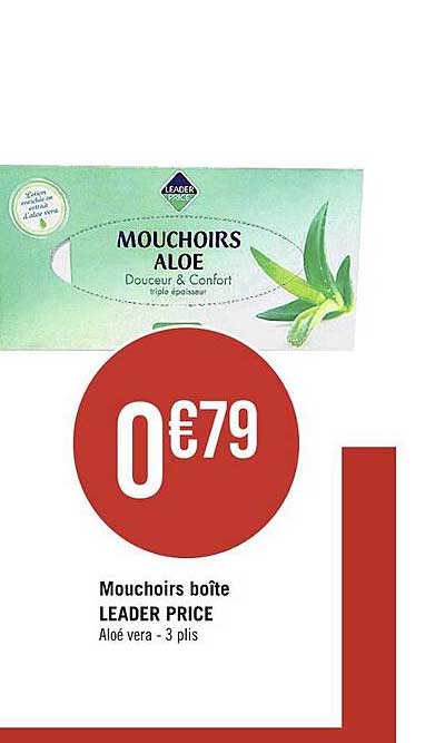 mouchoirs boîte leader price