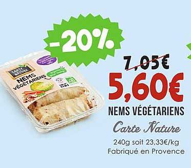 nems végétariens carte nature