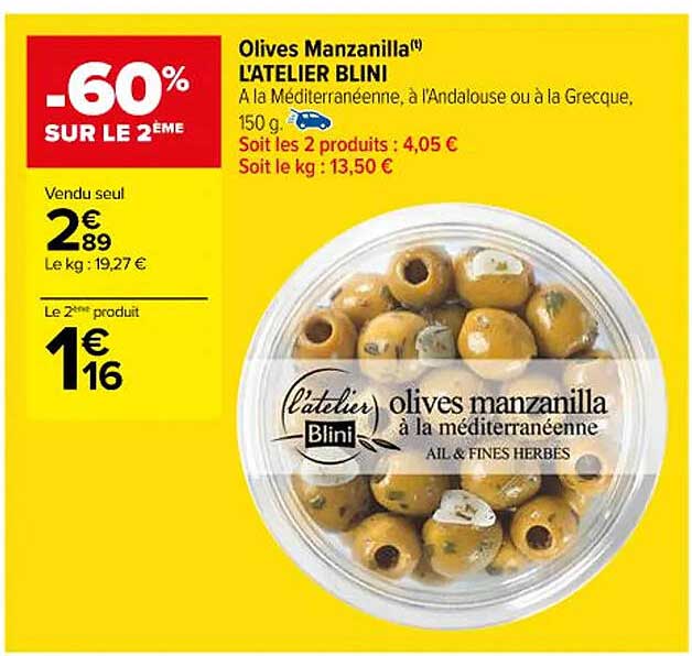 olives manzanilla l'atelier blini