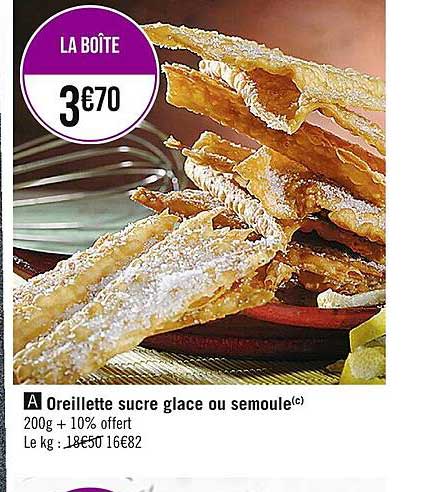 oreillette sucre glace ou semoule