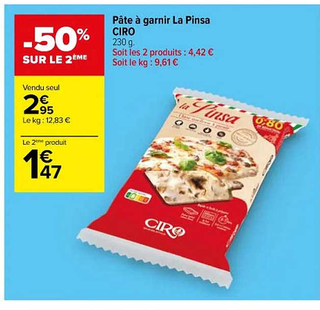 pâte à garnir la pinsa ciro
