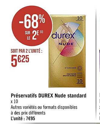 préservatifs durex nude standard