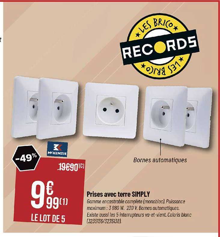 prises avec terre simply