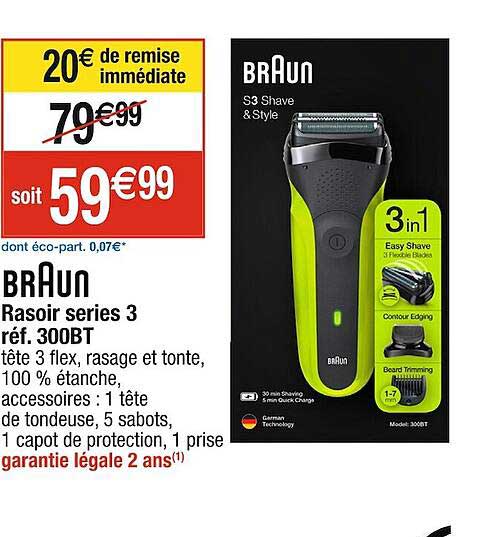 rasoir series 3 braun 300bt