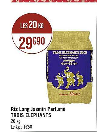 riz long jasmin parfumé trois éléphants