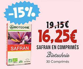 safran en comprimés biotechnie