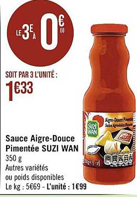 sauce aigre-douce pimentée suzi wan