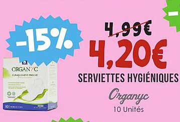 serviettes hygiéniques organyc