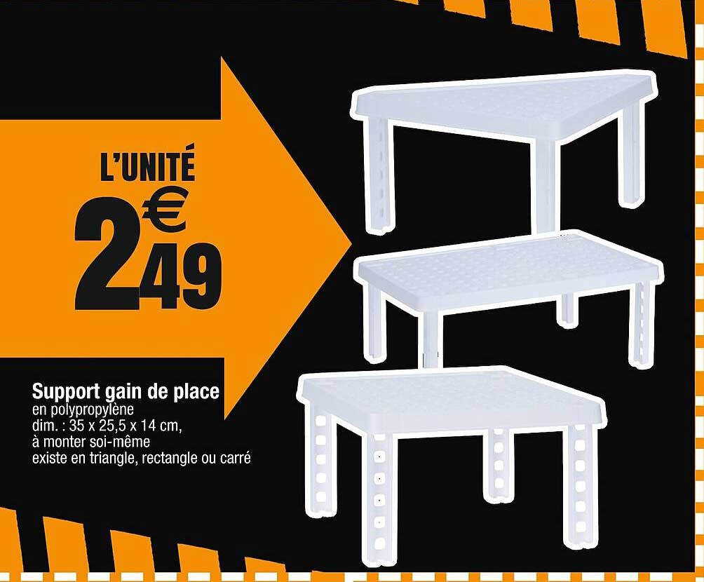 support gain de place