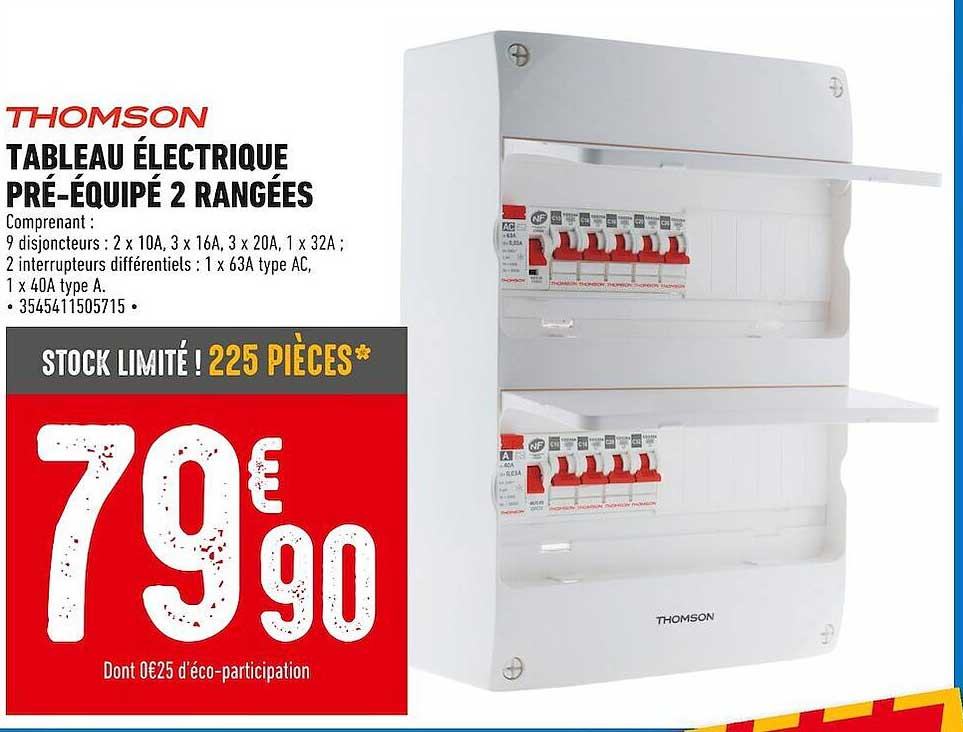Thomson Tableau électrique Pré-équipé 2 Rangées